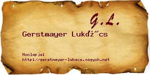 Gerstmayer Lukács névjegykártya